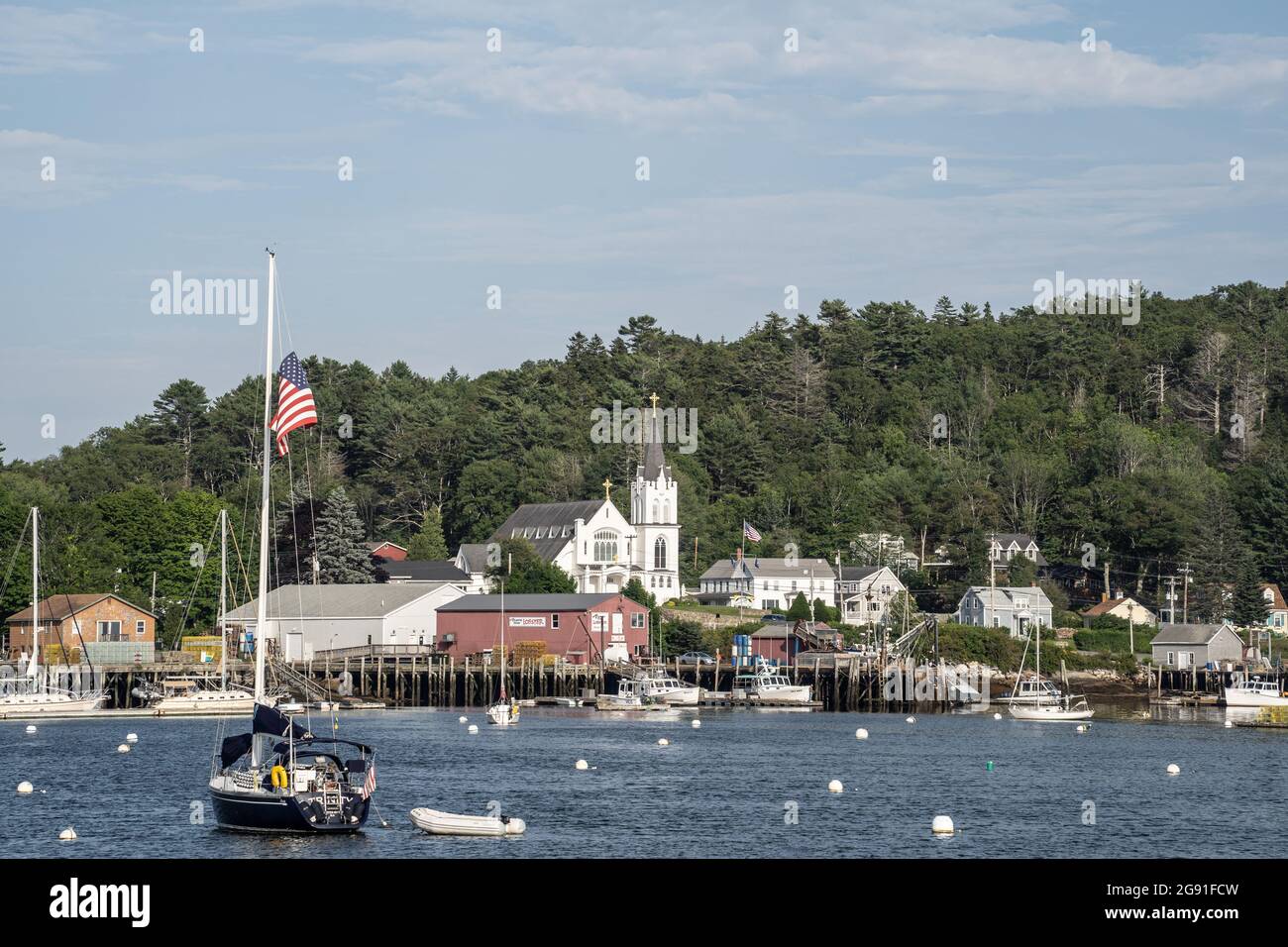 Downtown business center of Boothbay Harbor Maine in the United States  Stock Photo - Alamy