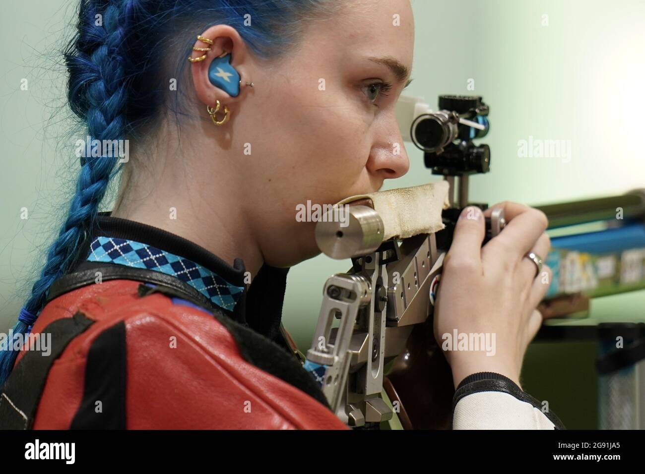 Great Britain's Seonaid McIntosh in action during the 10m Air Rifle ...