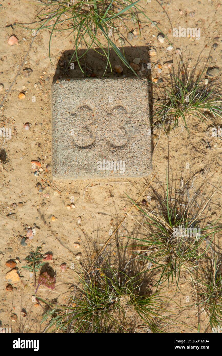 Cemetery grave marker, Fort Fred Steele State Historic Site, Wyoming