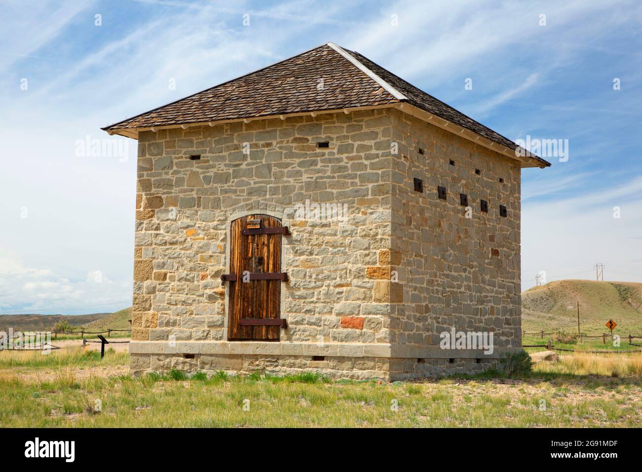 Powder Magazine, Fort Fred Steele State Historic Site, Wyoming Stock Photo