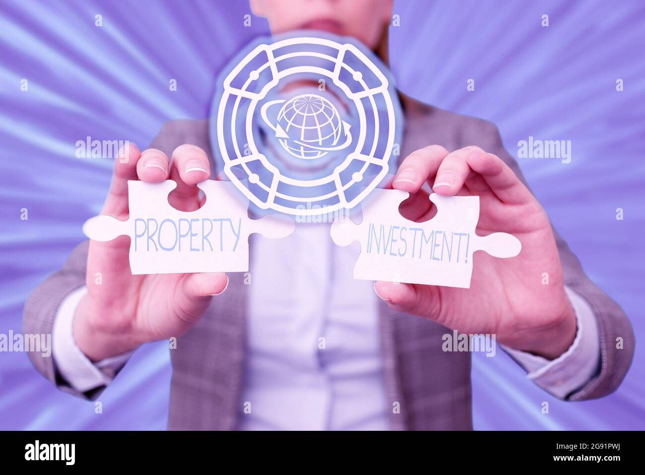 Conceptual display Property Investment. Word for Asset purchased and