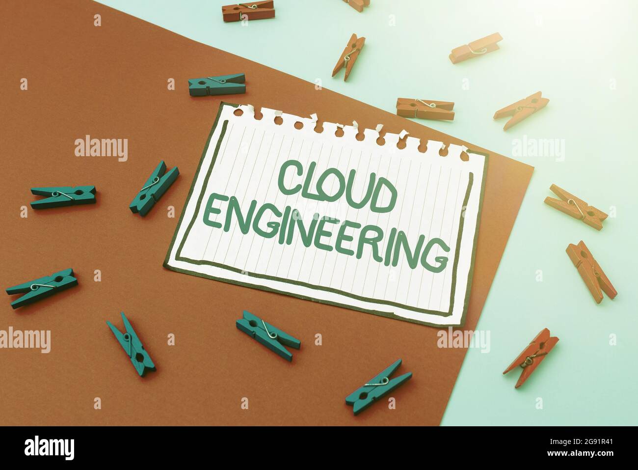 Handwriting text Cloud Engineering. Business approach application of engineering disciplines to cloud computing Writing Important Notes Displaying Stock Photo