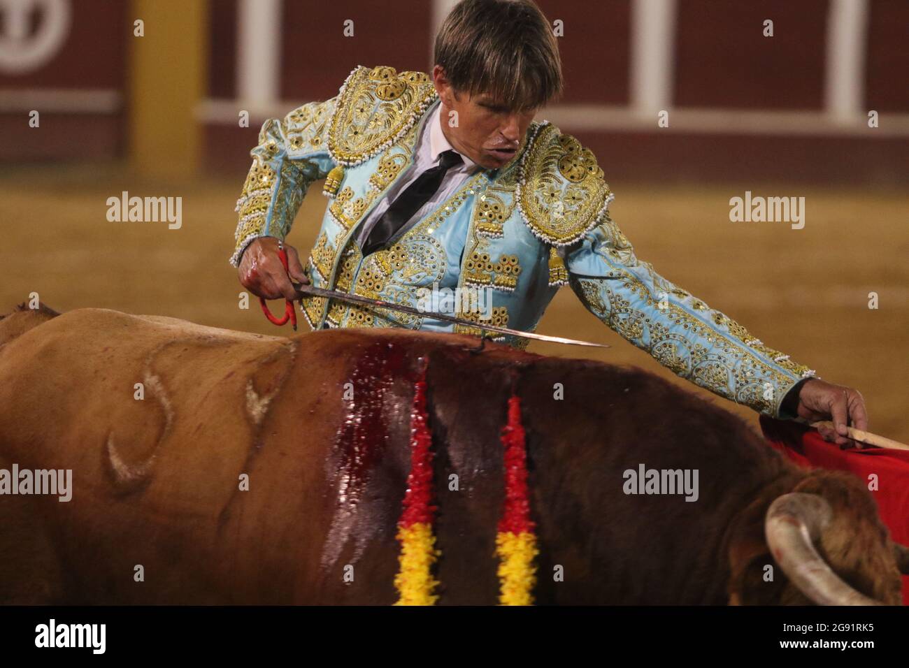 Malaga Spain 23rd July 21 July 23 21 July 23 21 Fuengirola Malaga The Bullfighter Manuel Diaz The Cordobes Reappears In The Arena After The Covid 19 Pandemic Where He Suffered A
