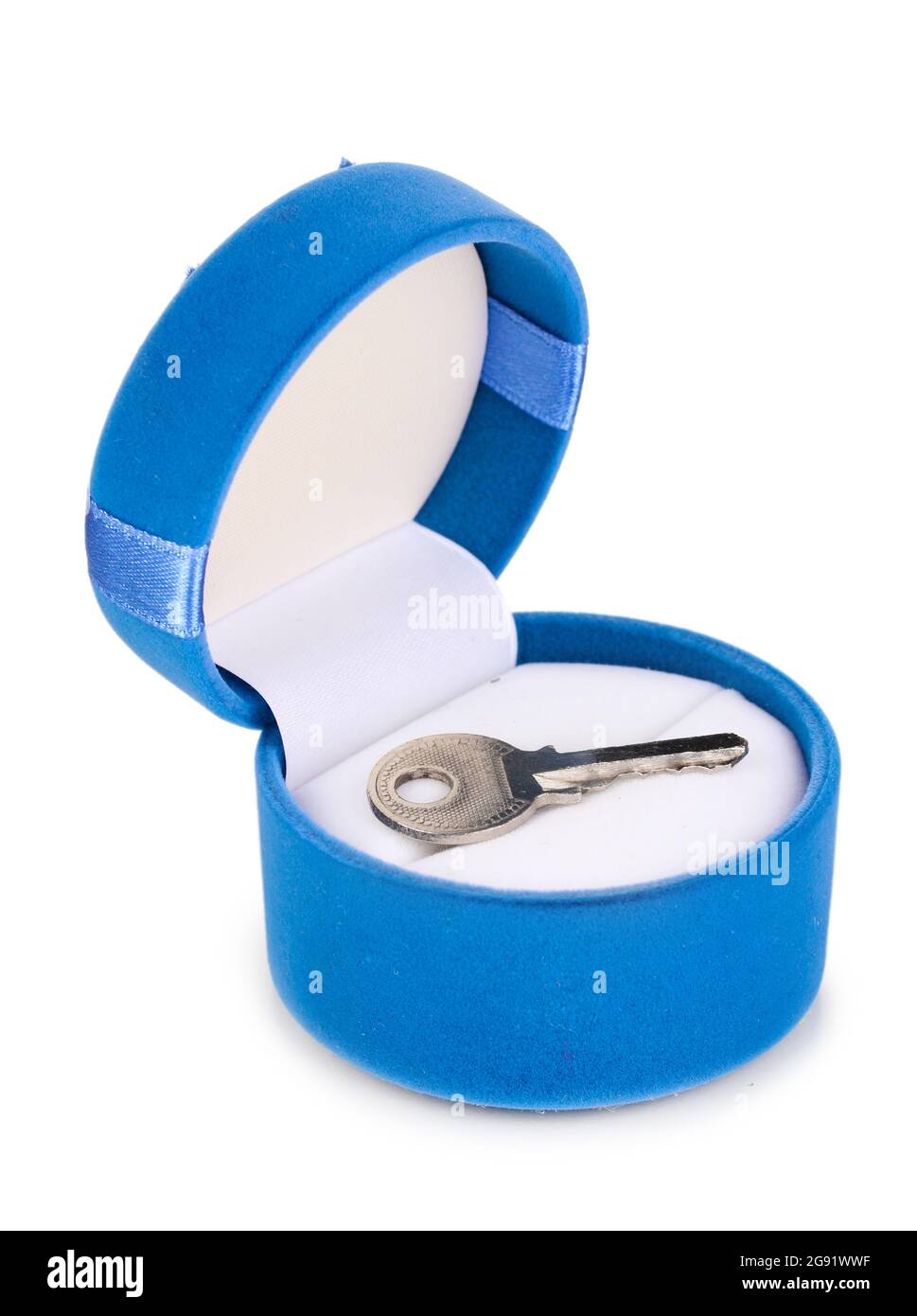 Key in box isolated on white Stock Photo Alamy