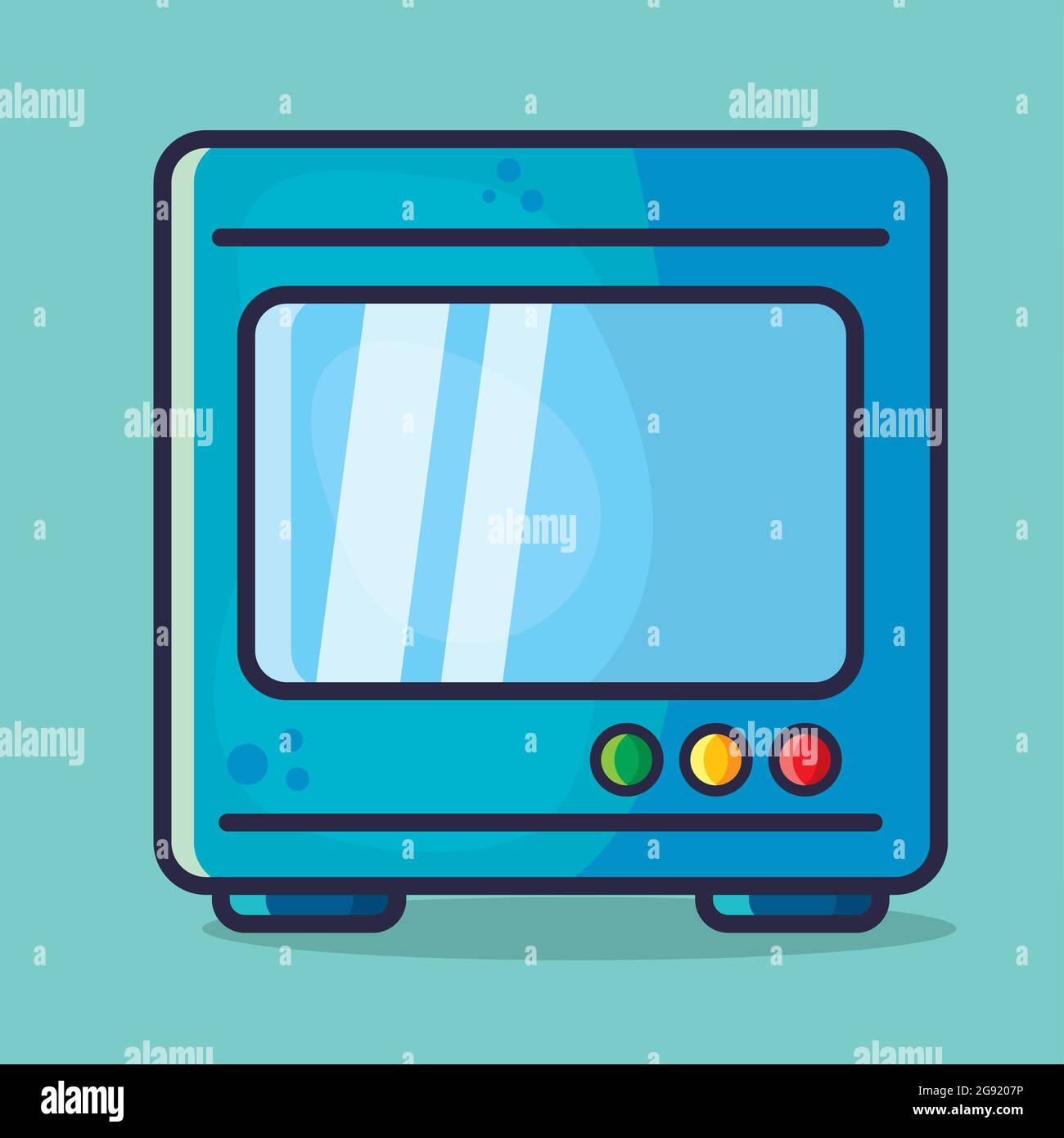 modern oven front view isolated vector illustration in flat style Stock Vector