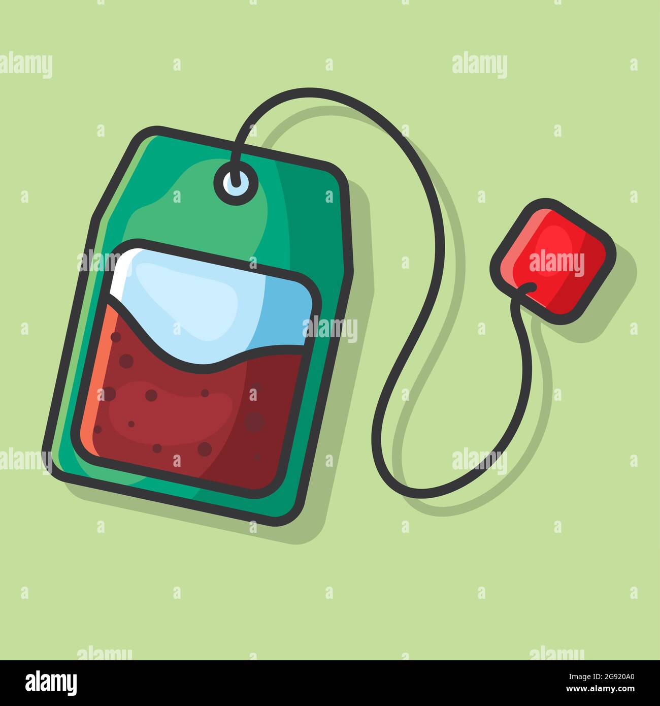 tea bag isolated vector illustration in flat style Stock Vector