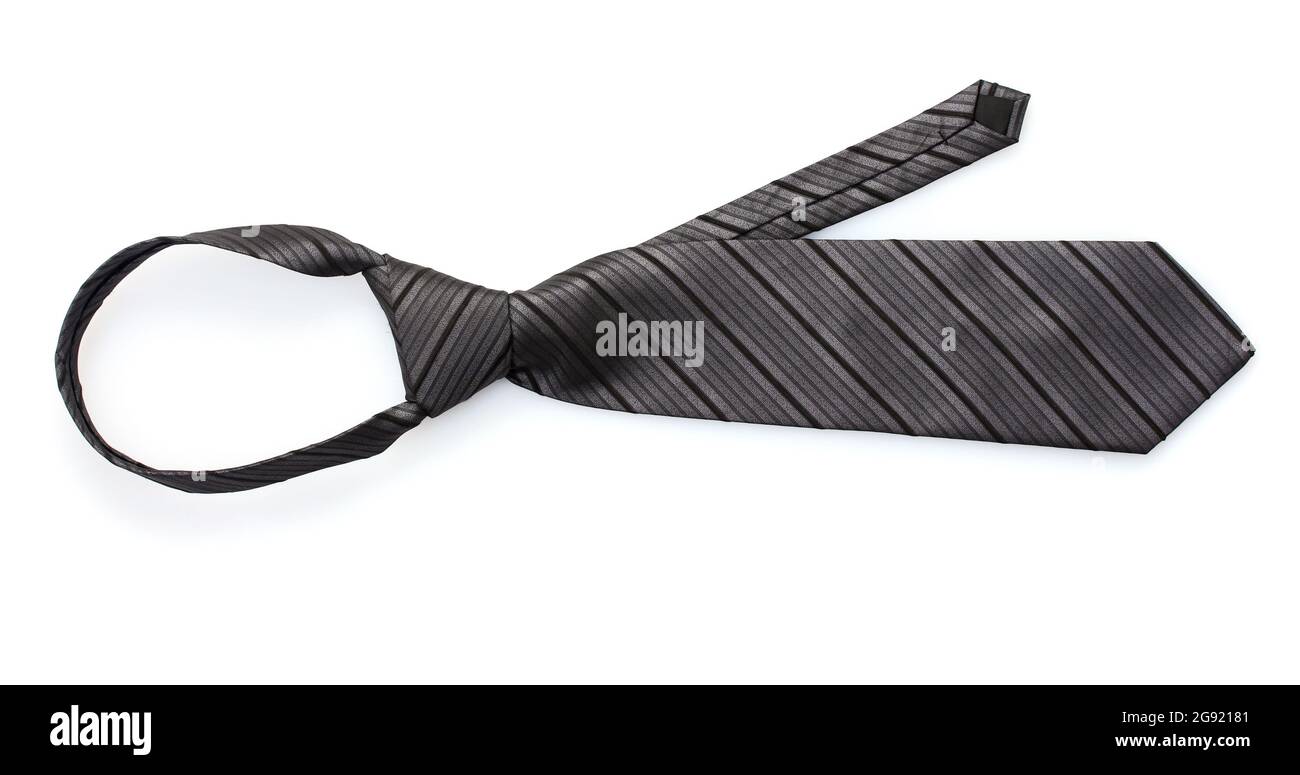 Elegant grey tie isolated on white Stock Photo Alamy