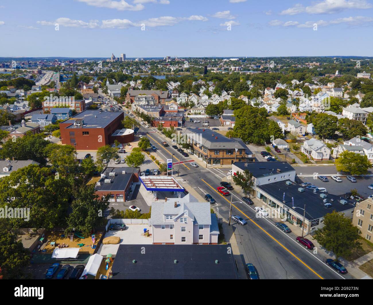 Historic Residence buildings and commercial buildings on Taunton Avenue