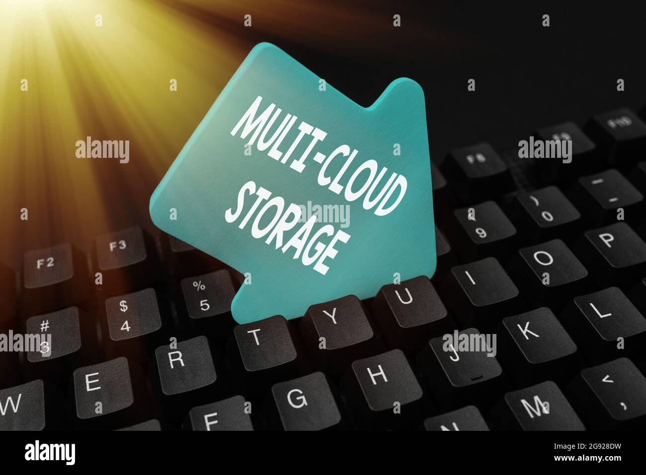 Text showing inspiration Multi Cloud Storage. Business overview use of multiple cloud computing and storage services Abstract Typing New Business Stock Photo