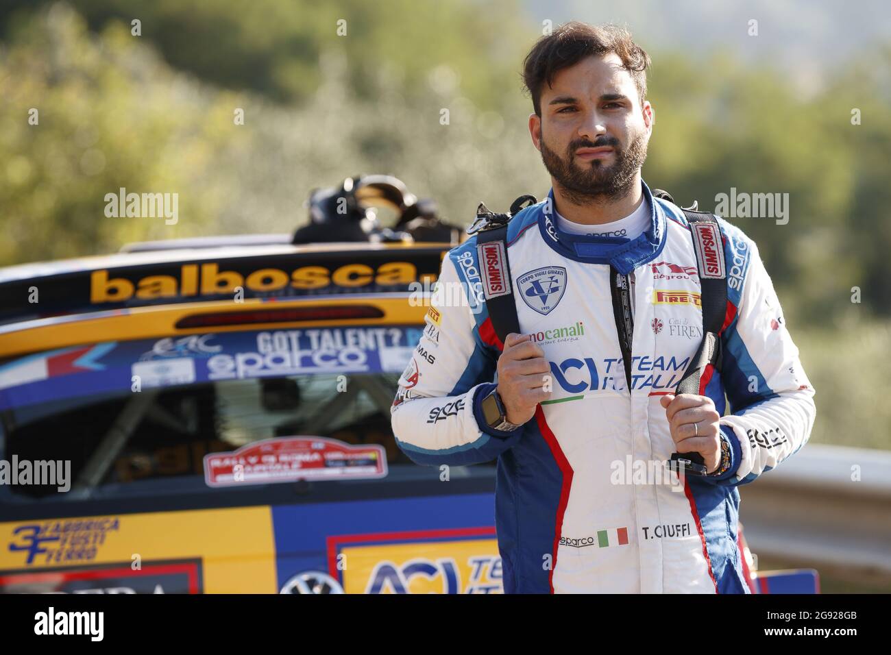 CIUFFI Tommaso (ITA), Volkswagen Polo Gti R5, portrait during the 2021 FIA ERC Rally di Roma Capitale, 3rd round of the 2021 FIA European Rally Championship, from July 23 to 25, 2021 in Roma, Italy - Photo Gregory Lenormand / DPPI Stock Photo