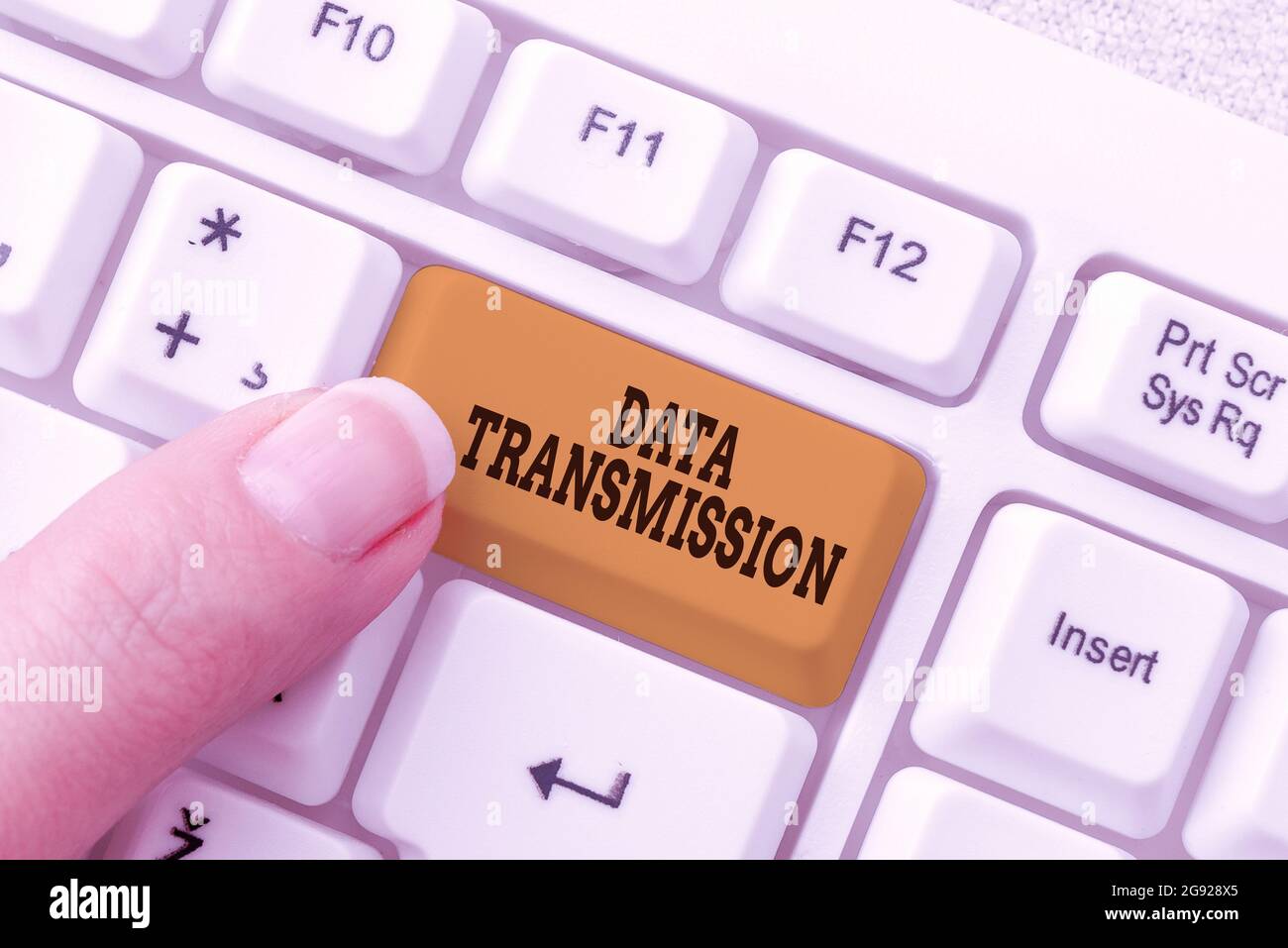 Sign displaying Data Transmission. Internet Concept sending data electronically over a communications network Abstract Fixing Internet Problem Stock Photo