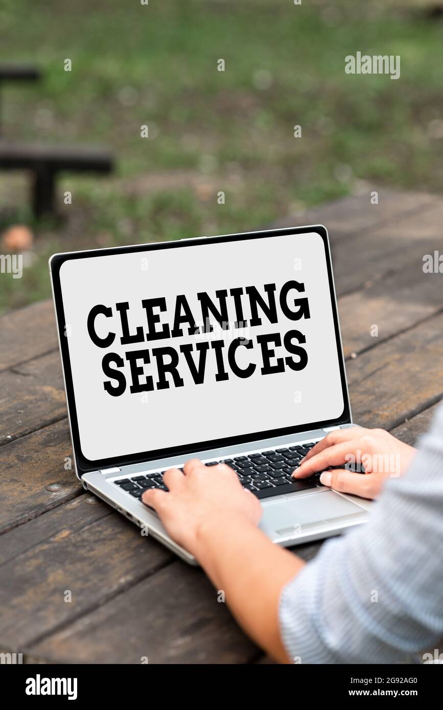 Conceptual caption Cleaning Services. Business showcase perform a