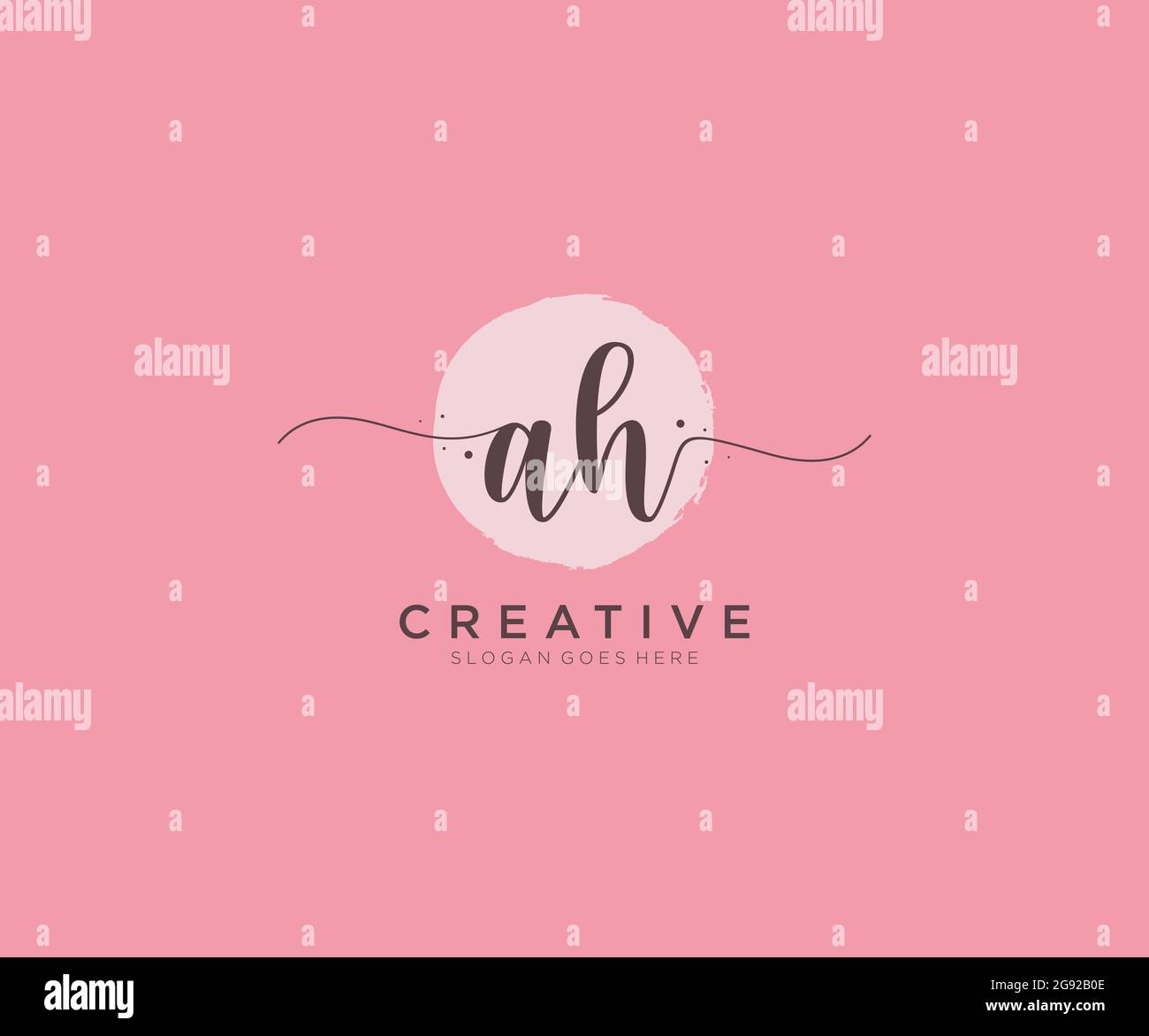 AH Feminine logo beauty monogram and elegant logo design, handwriting ...