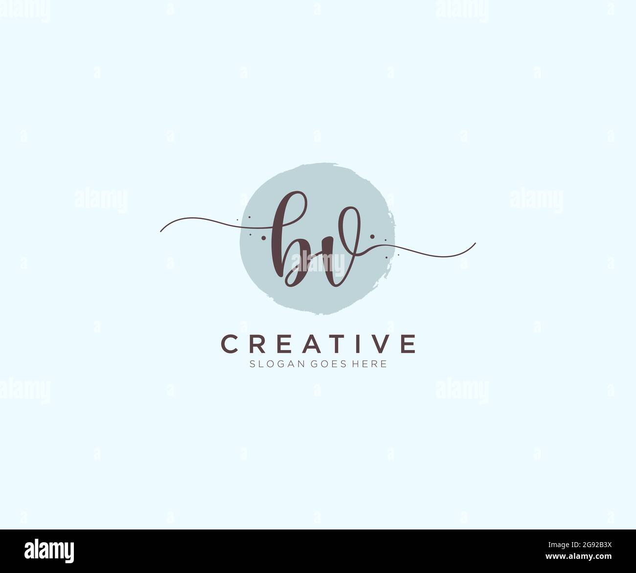 BV Feminine logo beauty monogram and elegant logo design, handwriting ...
