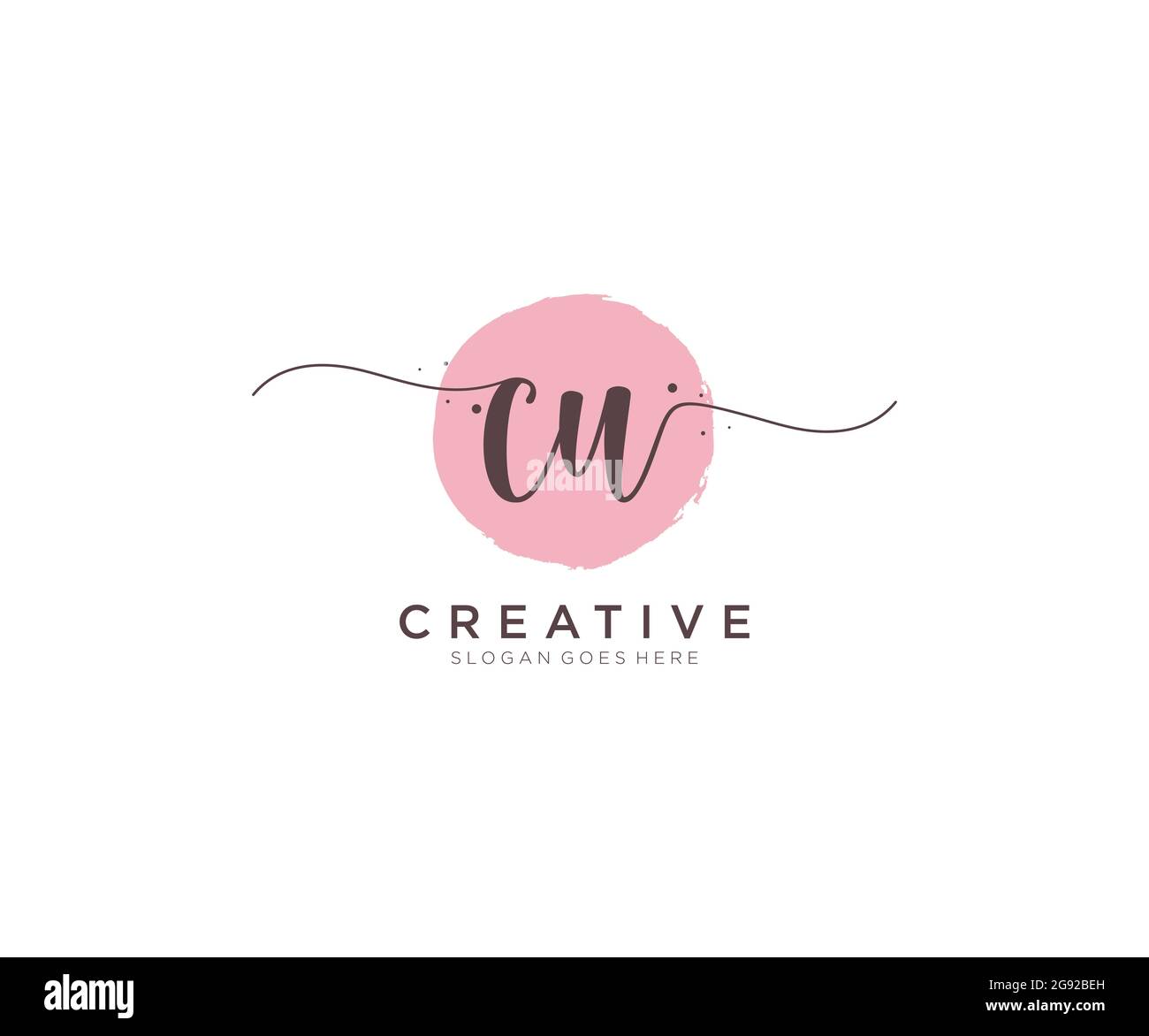 CU Feminine logo beauty monogram and elegant logo design, handwriting ...