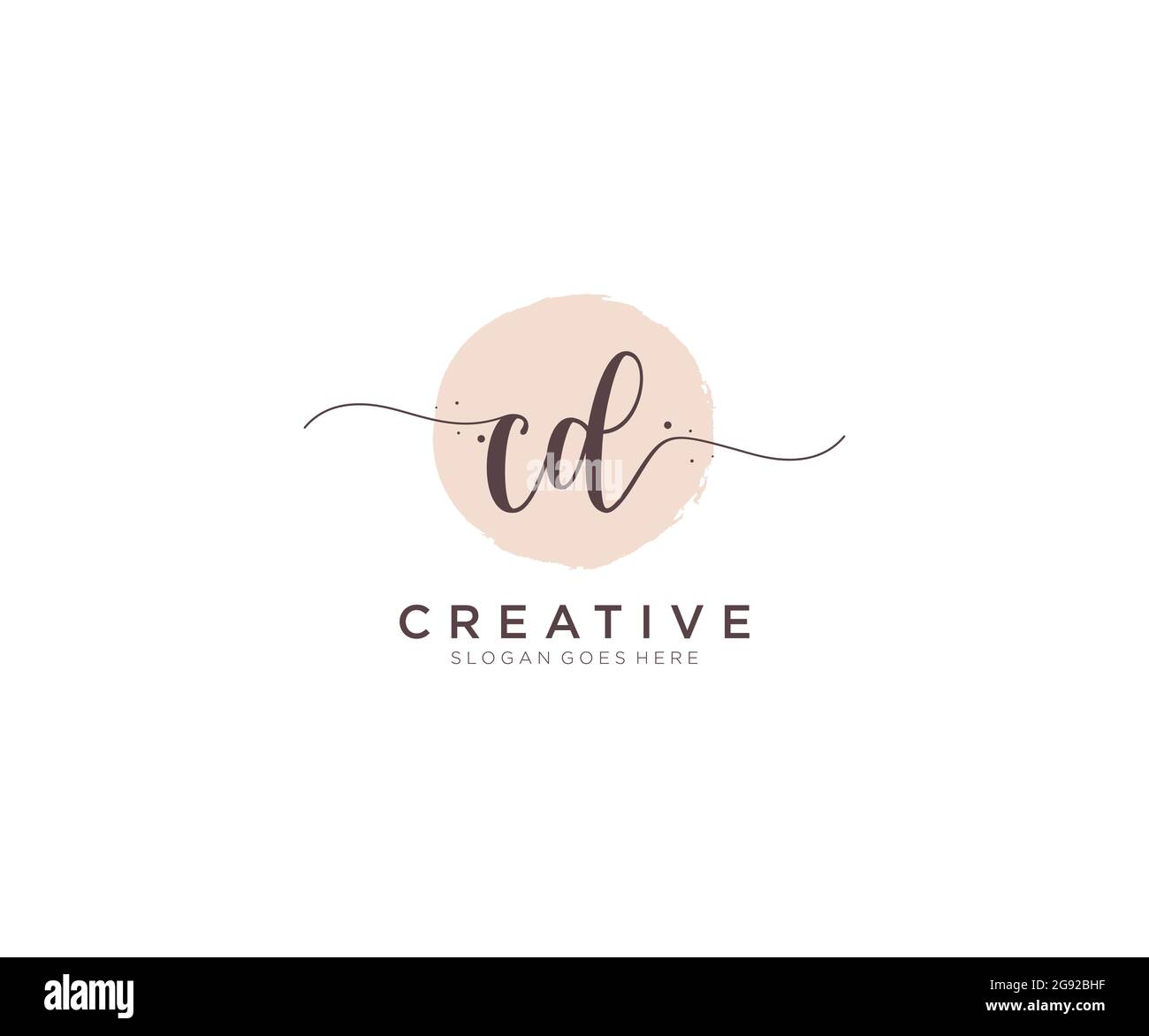 CD Feminine logo beauty monogram and elegant logo design, handwriting ...