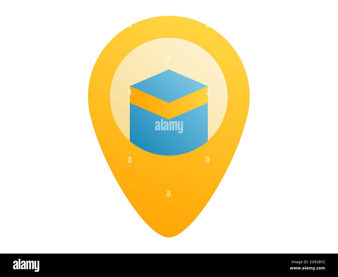 kaba mecca pin location single isolated icon with smooth style vector illustration Stock Photo