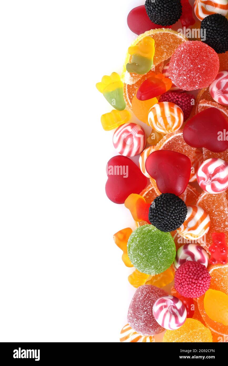 colorful jelly candies isolated on white Stock Photo - Alamy
