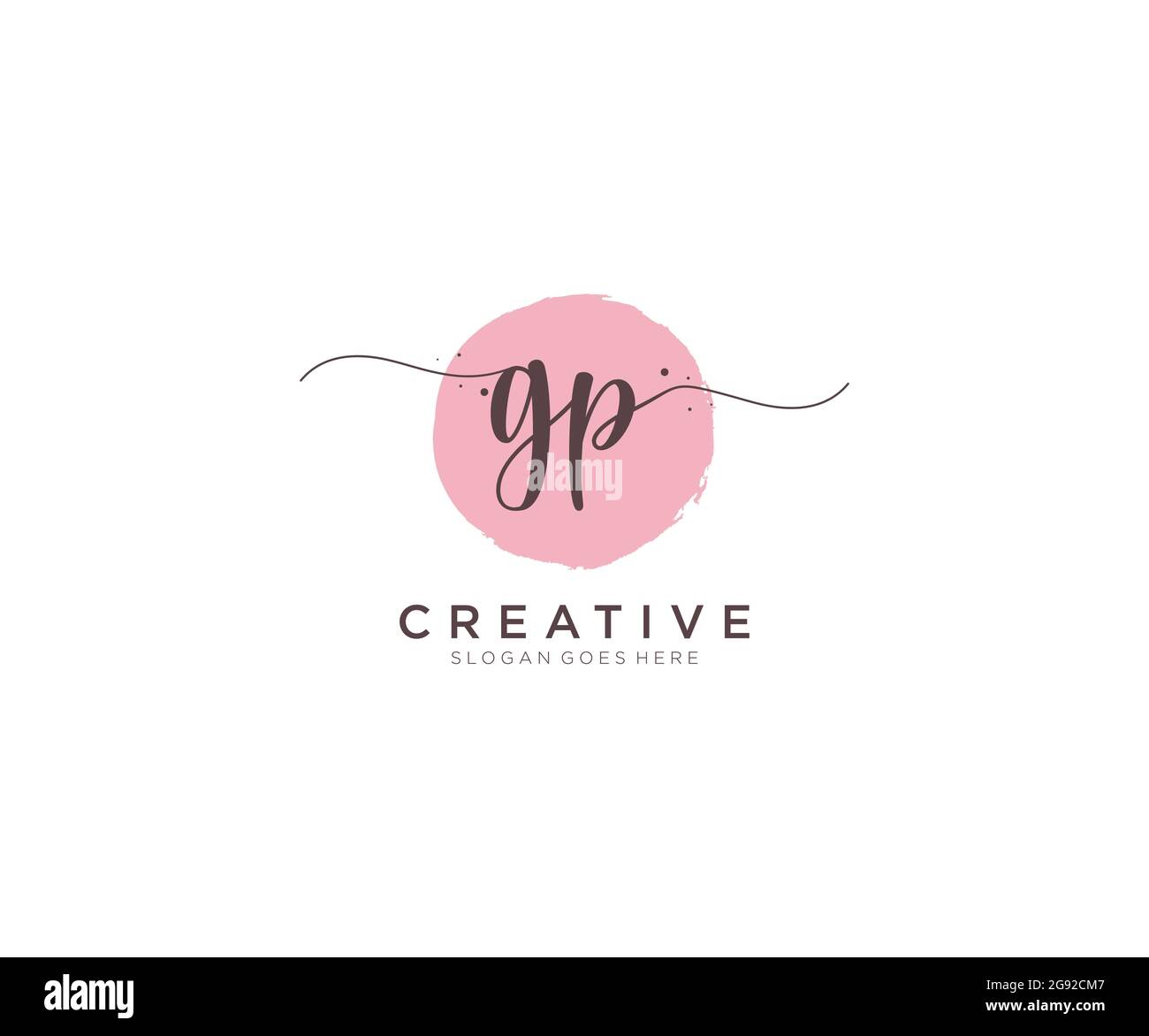 GP Feminine logo beauty monogram and elegant logo design, handwriting ...