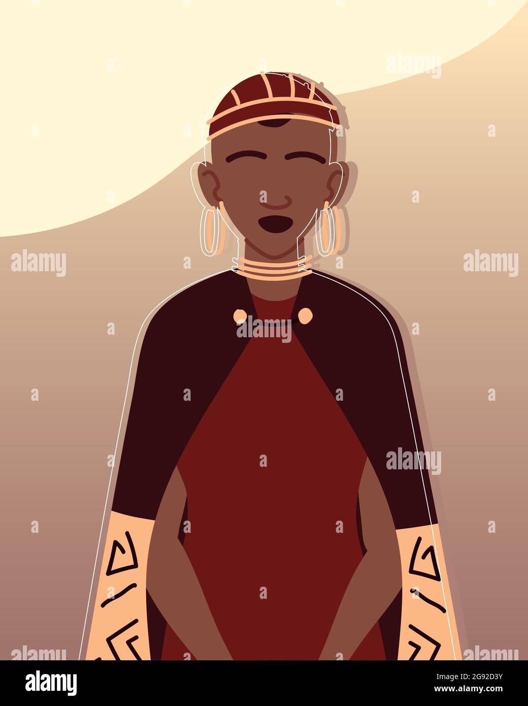 african tribal woman portrait Stock Vector Image & Art - Alamy