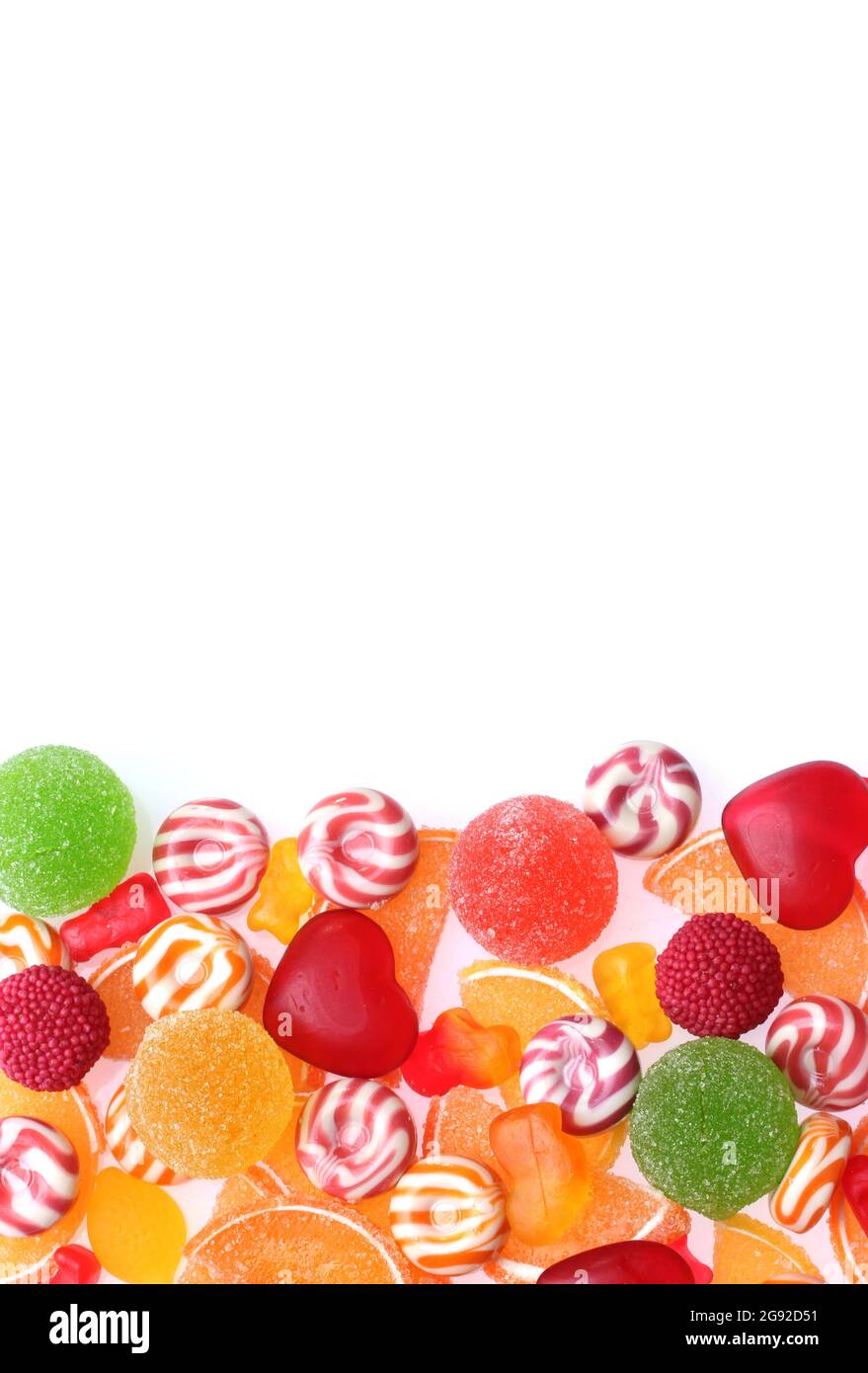 colorful jelly candies isolated on white Stock Photo - Alamy