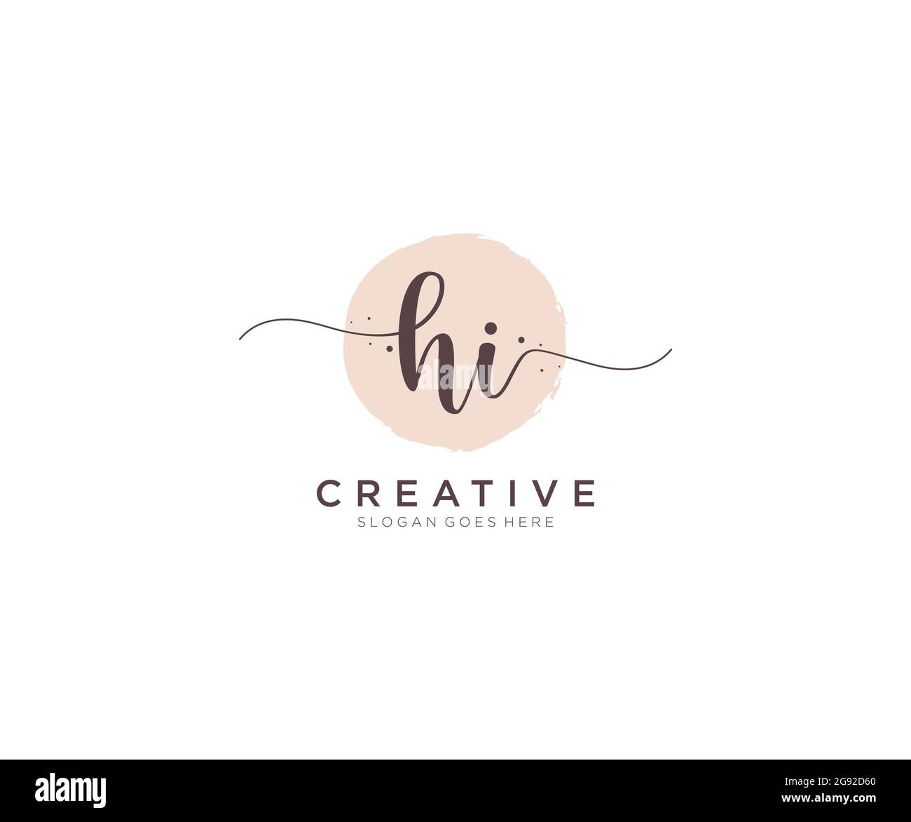 HI Feminine logo beauty monogram and elegant logo design, handwriting ...