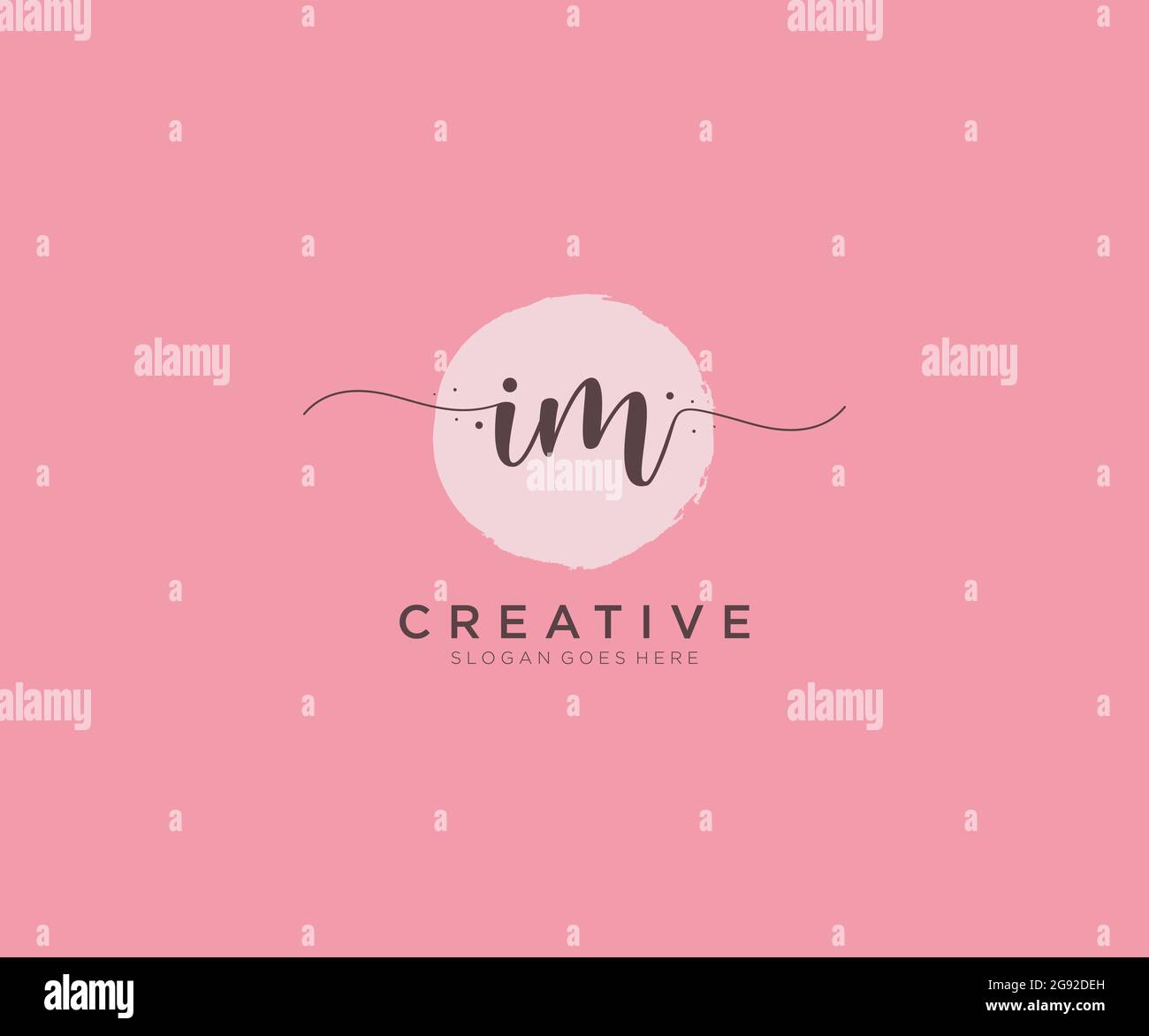 IM Feminine logo beauty monogram and elegant logo design, handwriting ...