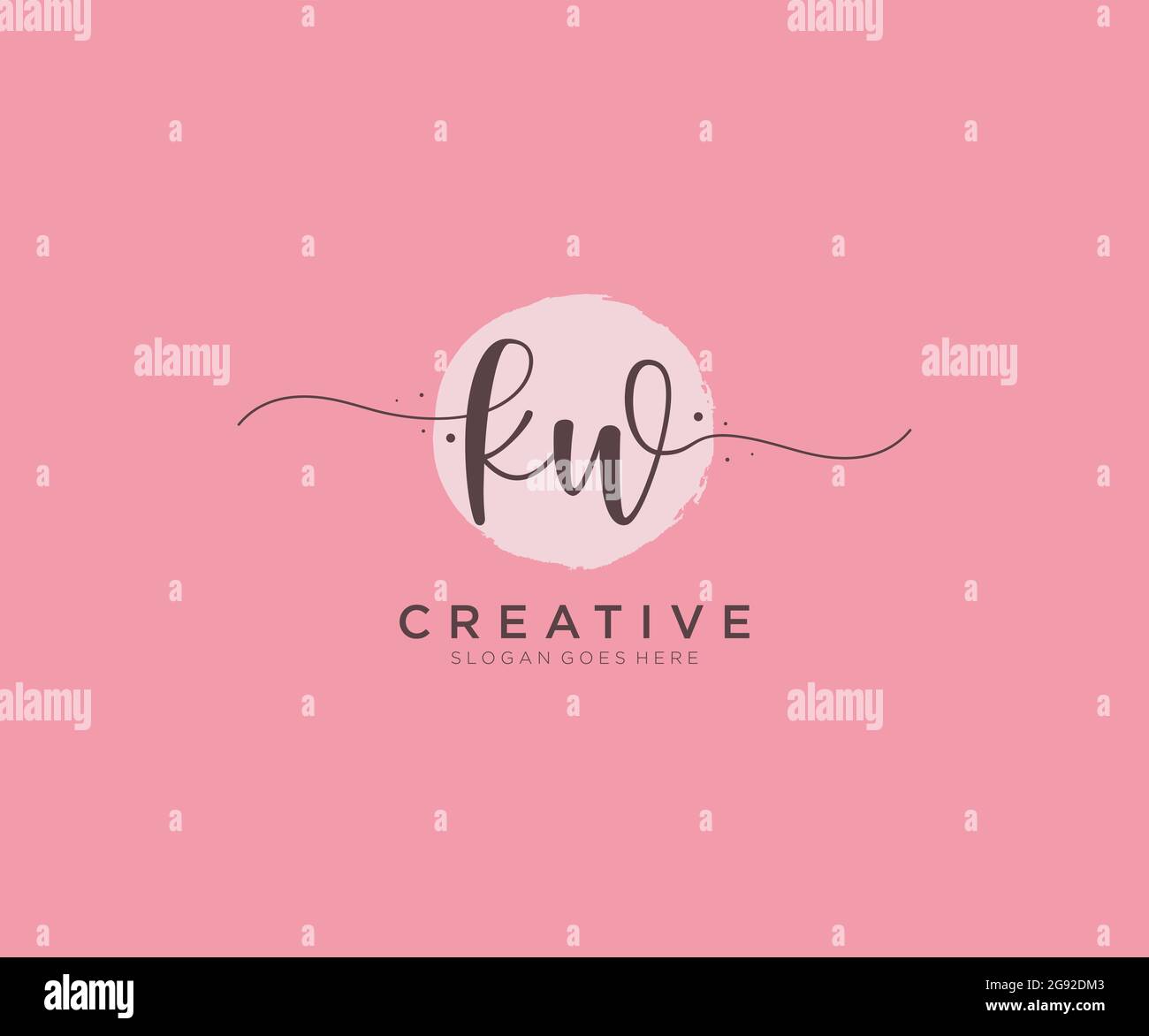 KW Feminine logo beauty monogram and elegant logo design, handwriting ...