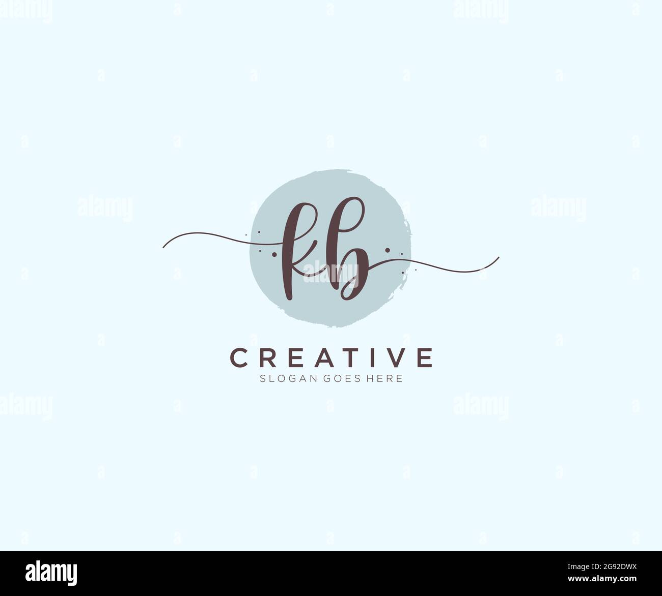 KB Feminine logo beauty monogram and elegant logo design, handwriting ...