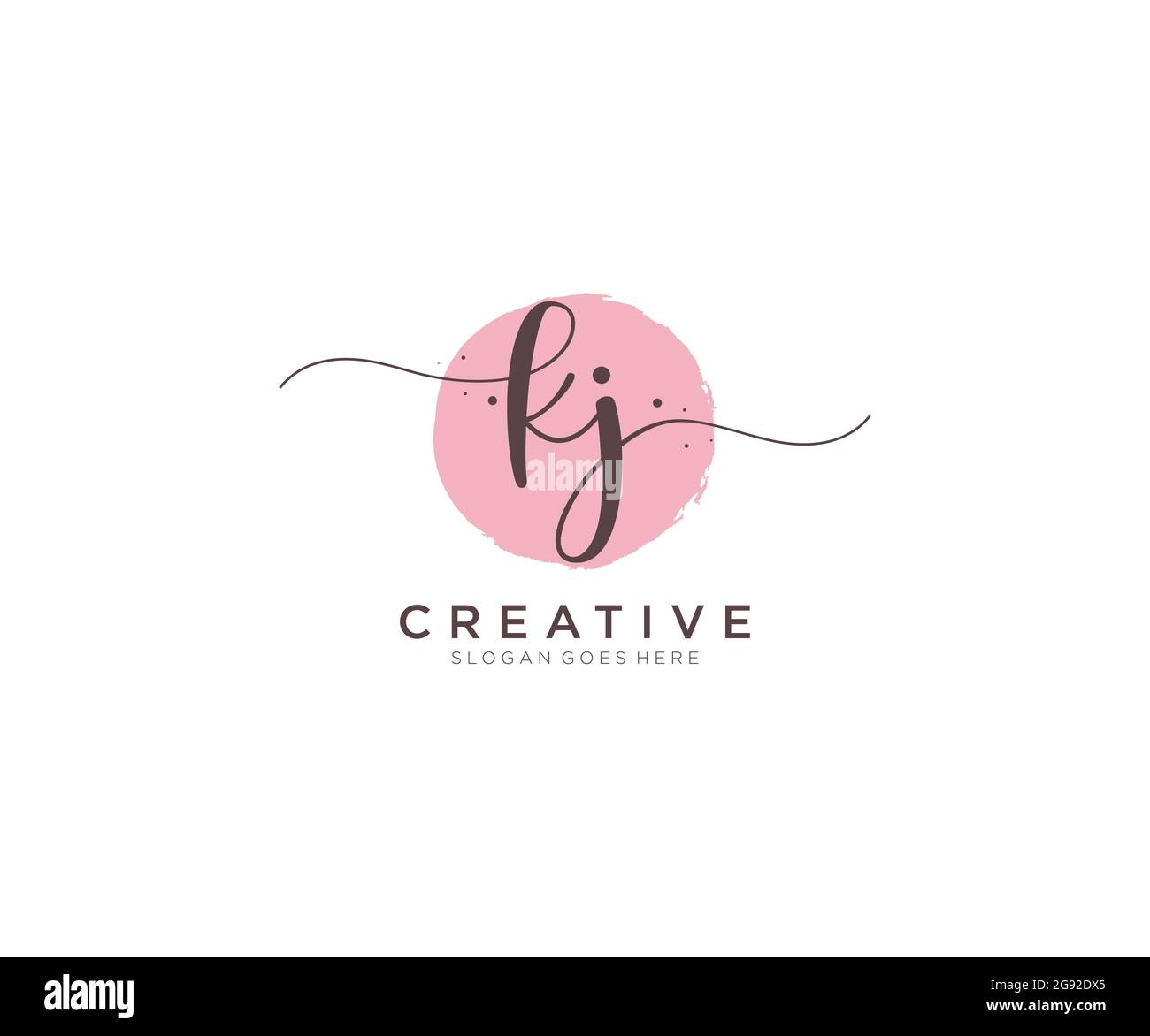 KJ Feminine logo beauty monogram and elegant logo design, handwriting ...