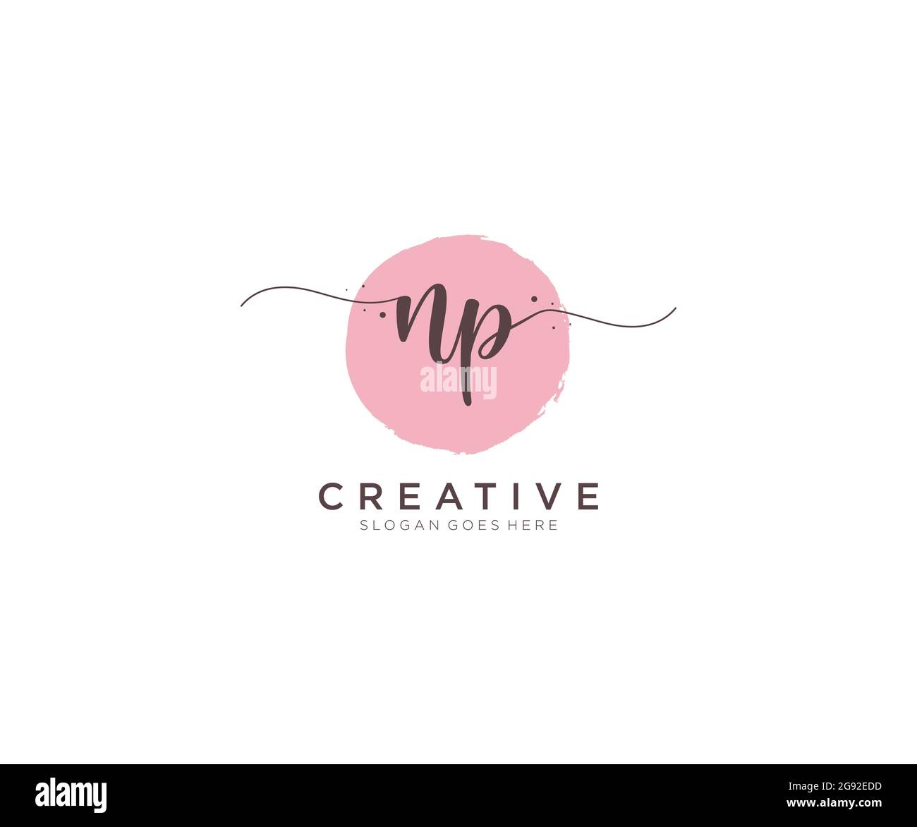 NP Feminine logo beauty monogram and elegant logo design, handwriting ...