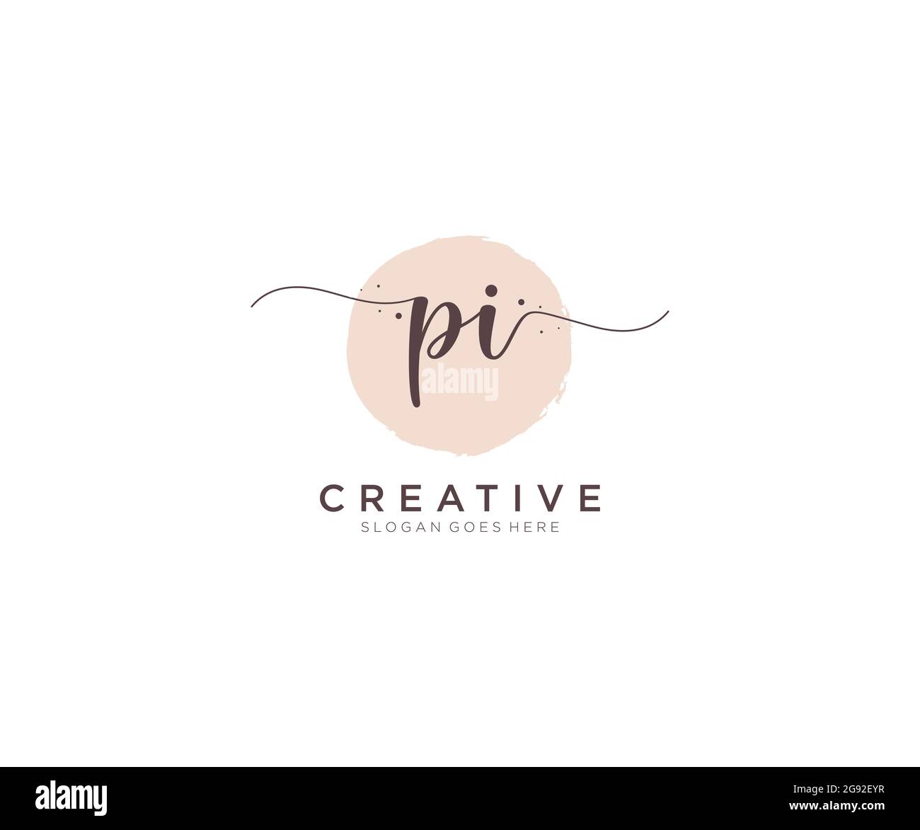 PI Feminine logo beauty monogram and elegant logo design, handwriting ...