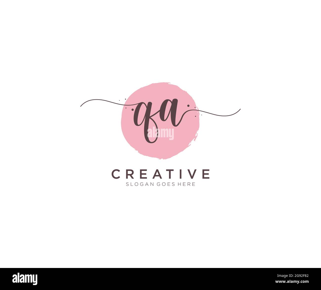 QA Feminine logo beauty monogram and elegant logo design, handwriting ...