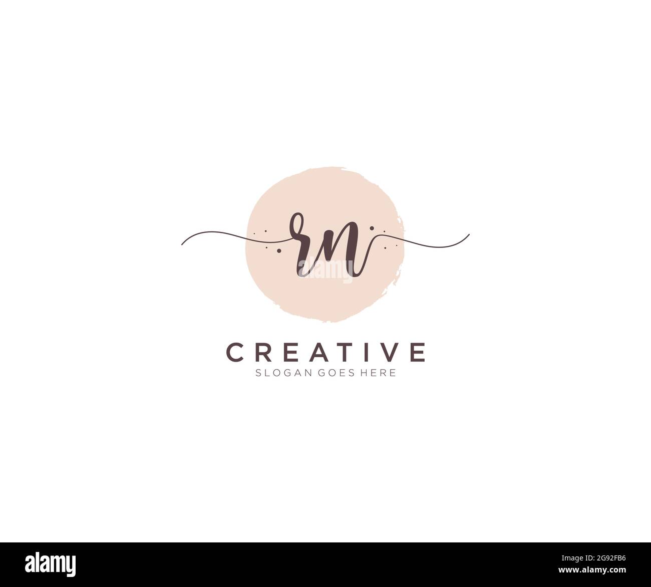 RN Feminine logo beauty monogram and elegant logo design, handwriting ...