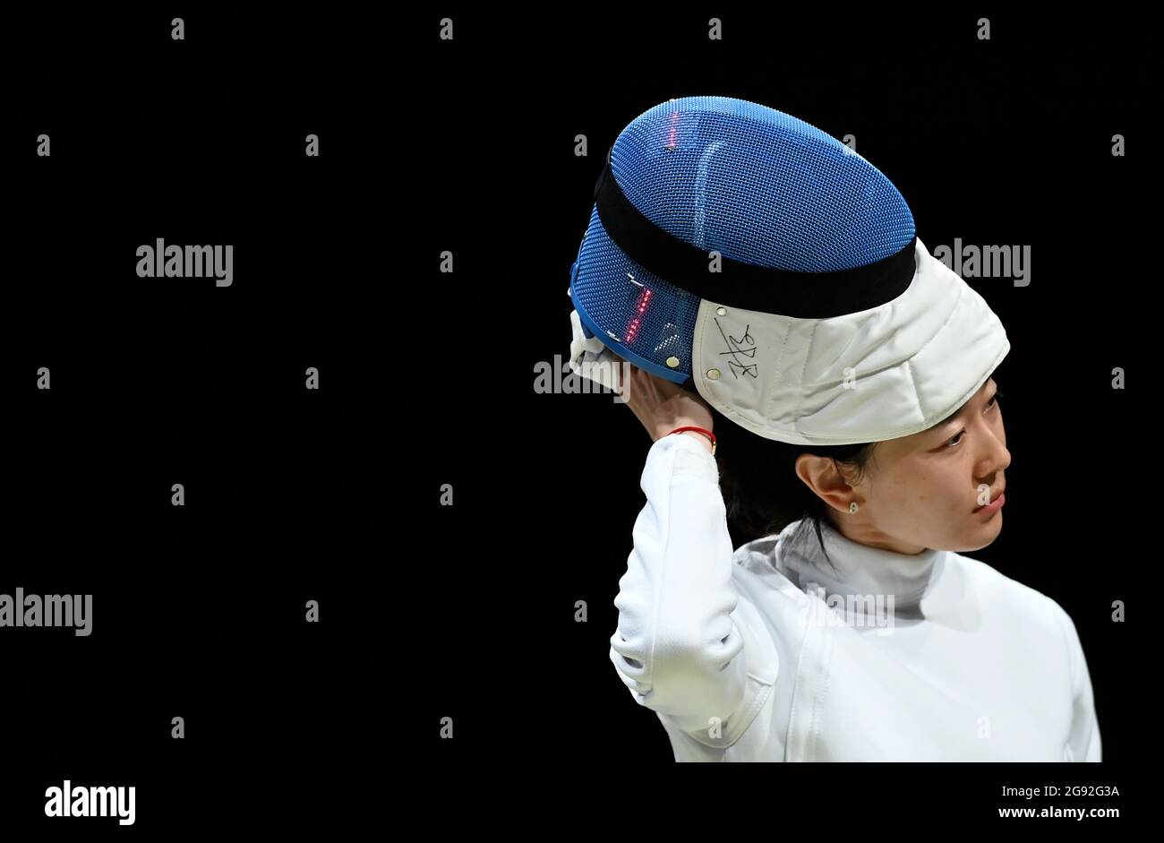 Tokyo, Japan. 24th July, 2021. China's Sun Yiwen reacts during the