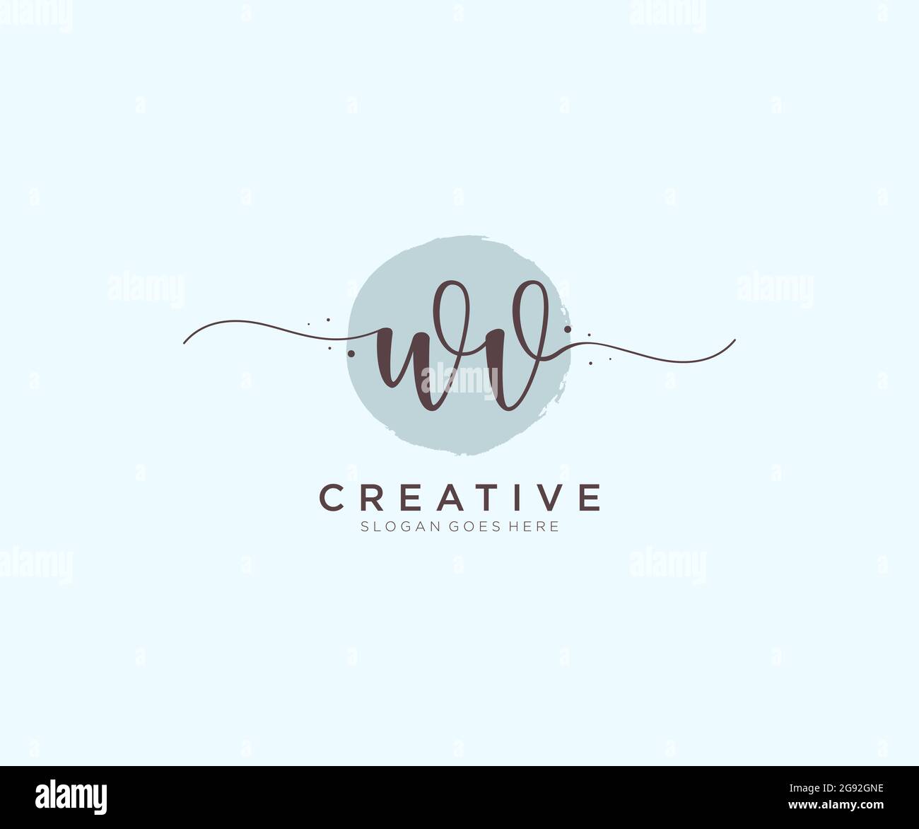WV Feminine logo beauty monogram and elegant logo design, handwriting ...