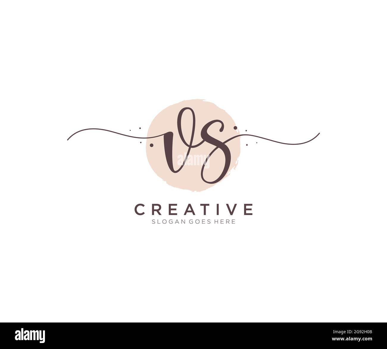 VS Feminine logo beauty monogram and elegant logo design, handwriting logo of initial signature, wedding, fashion, floral and botanical with creative Stock Vector