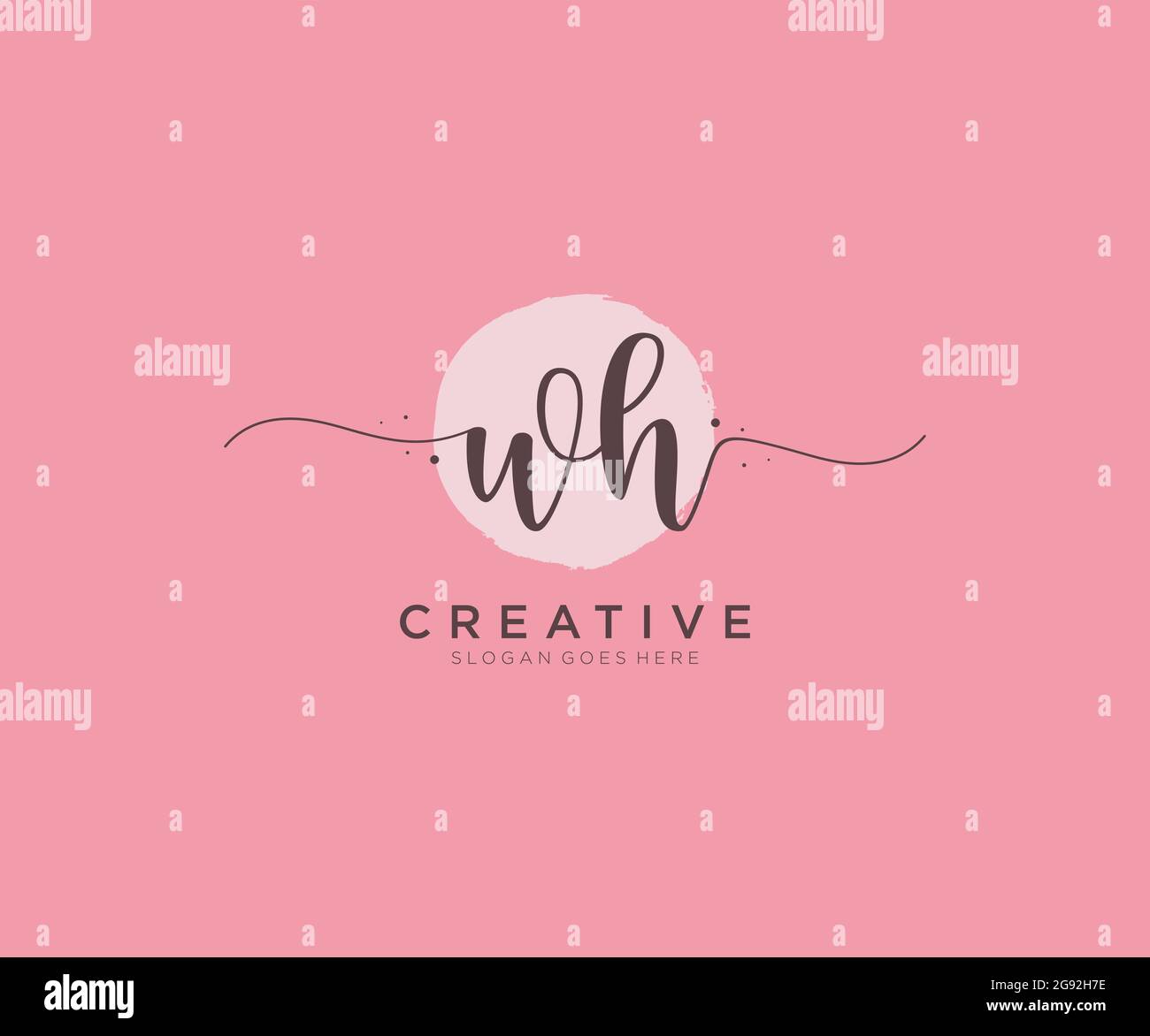 WH Feminine logo beauty monogram and elegant logo design, handwriting ...
