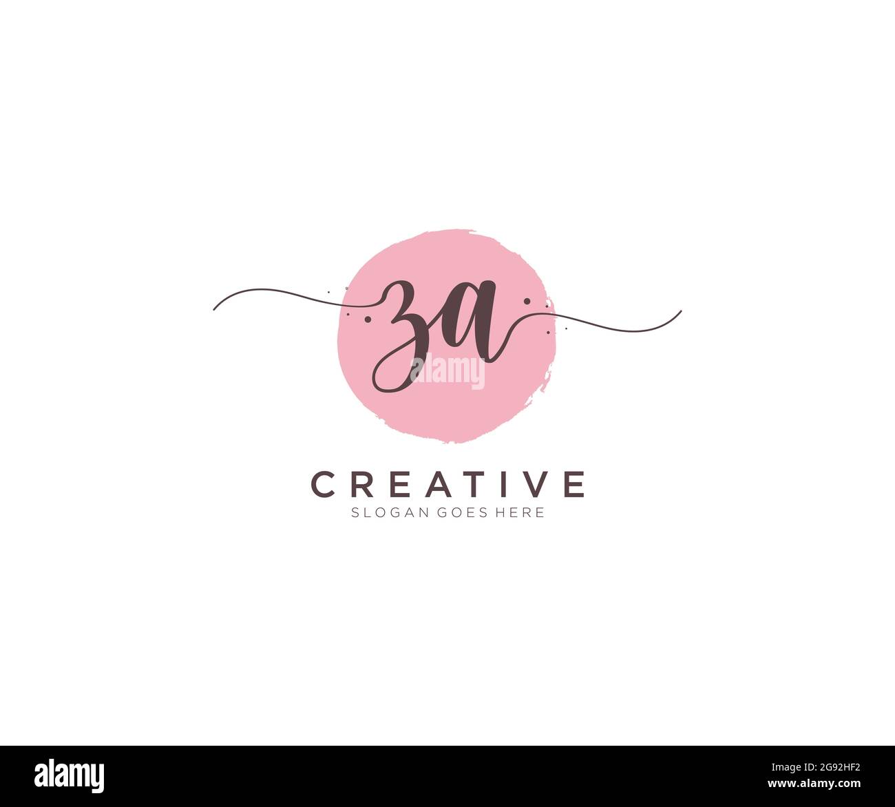 ZA Feminine logo beauty monogram and elegant logo design, handwriting ...