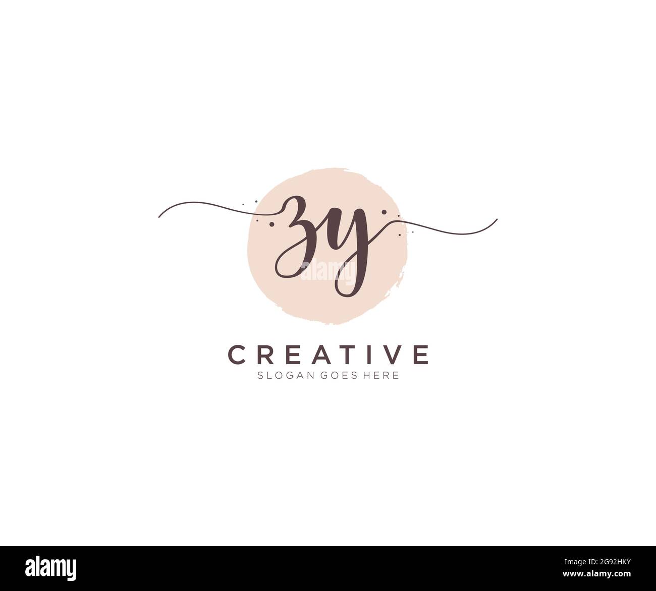 ZY Feminine logo beauty monogram and elegant logo design, handwriting ...