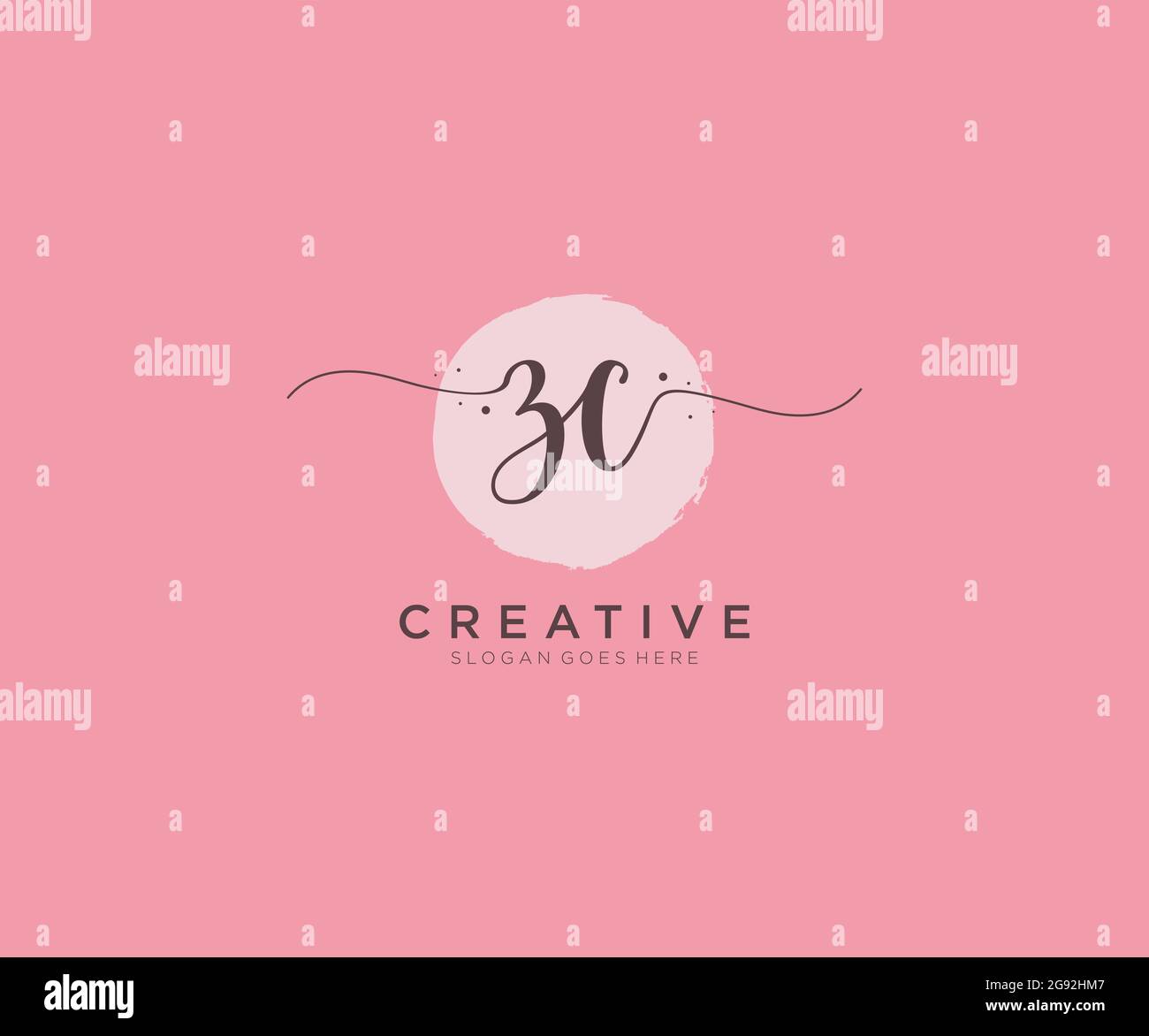 ZC Feminine logo beauty monogram and elegant logo design, handwriting ...