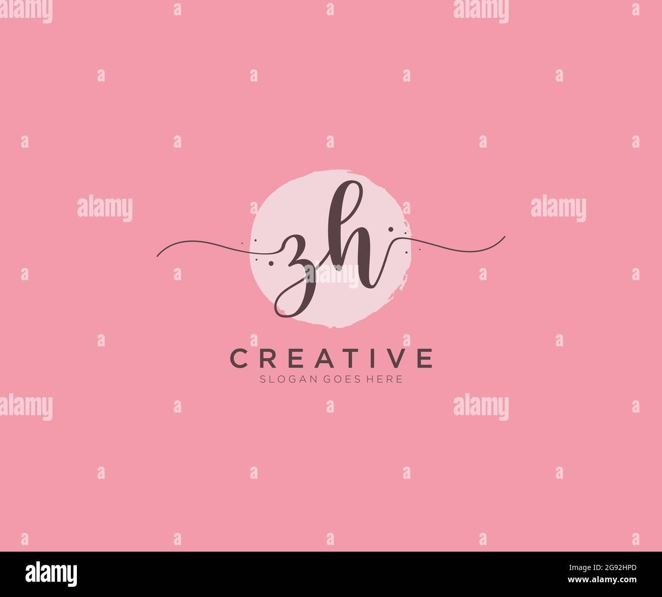 ZH Feminine logo beauty monogram and elegant logo design, handwriting ...