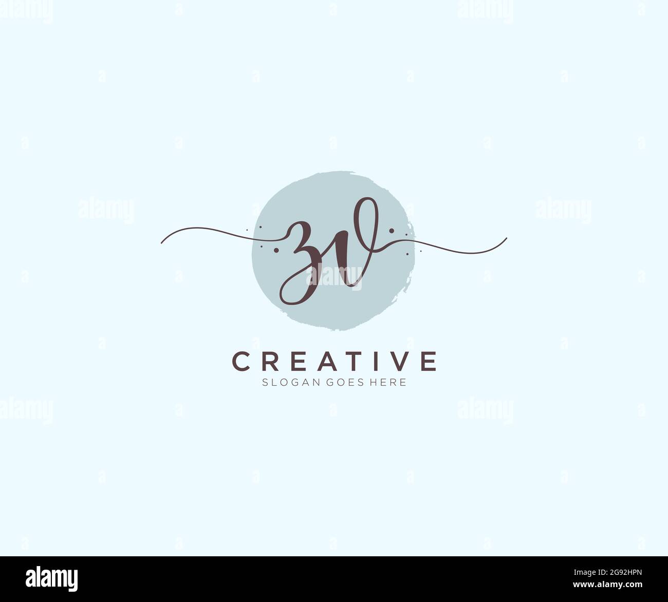 ZV Feminine logo beauty monogram and elegant logo design, handwriting ...