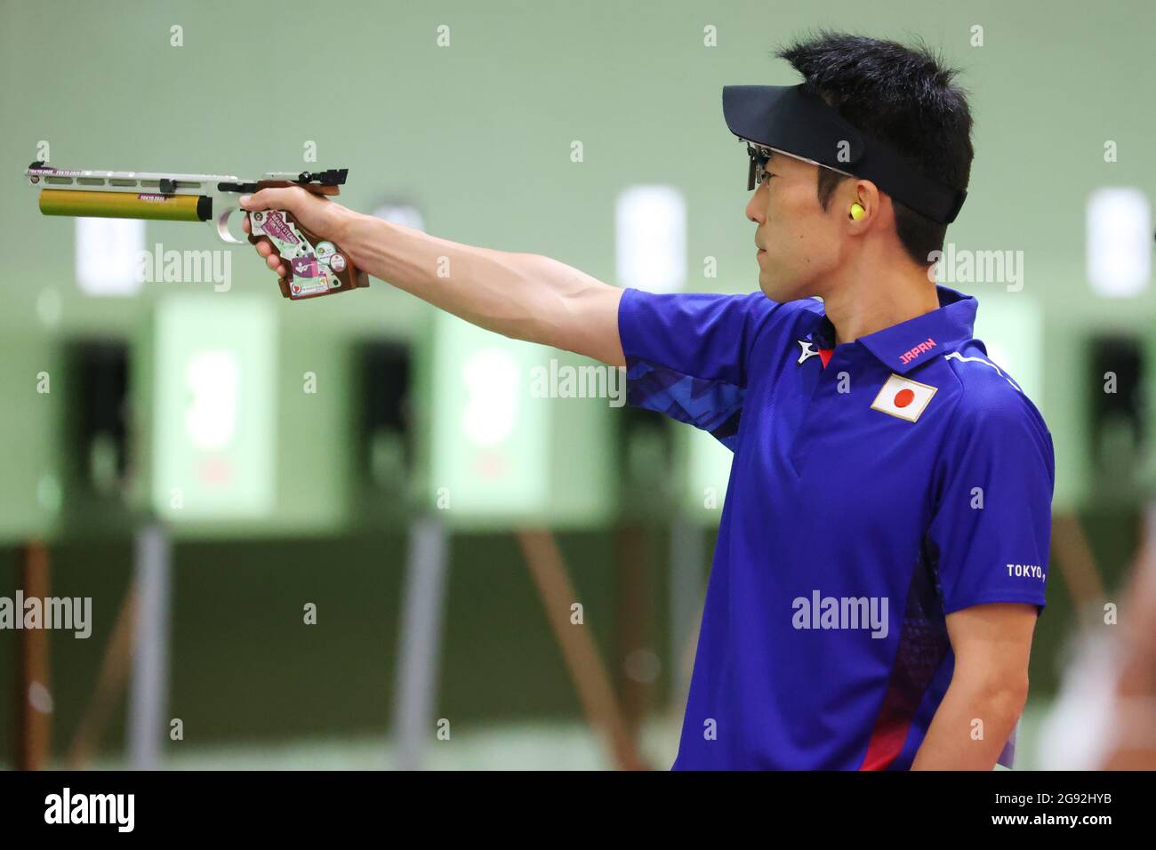 Tokyo, Japan. 24th July, 2021. Kojiro Horimizu (JPN) Shooting Rifle Men's 10m Air Pistol