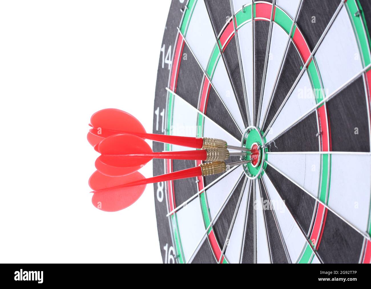 dart board with darts isolated on white Stock Photo Alamy