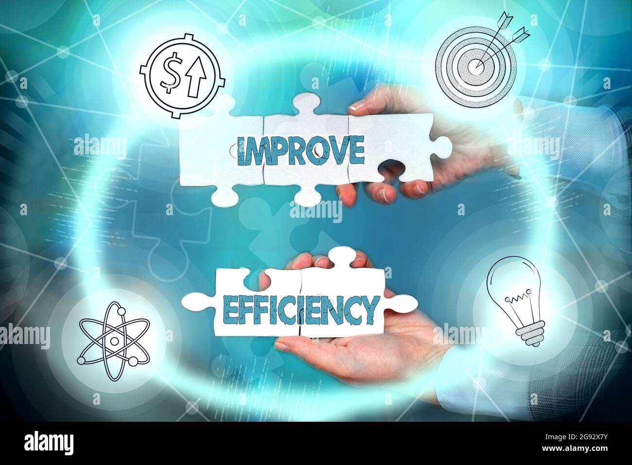 Conceptual display Improve Efficiency. Business idea increase quality ...