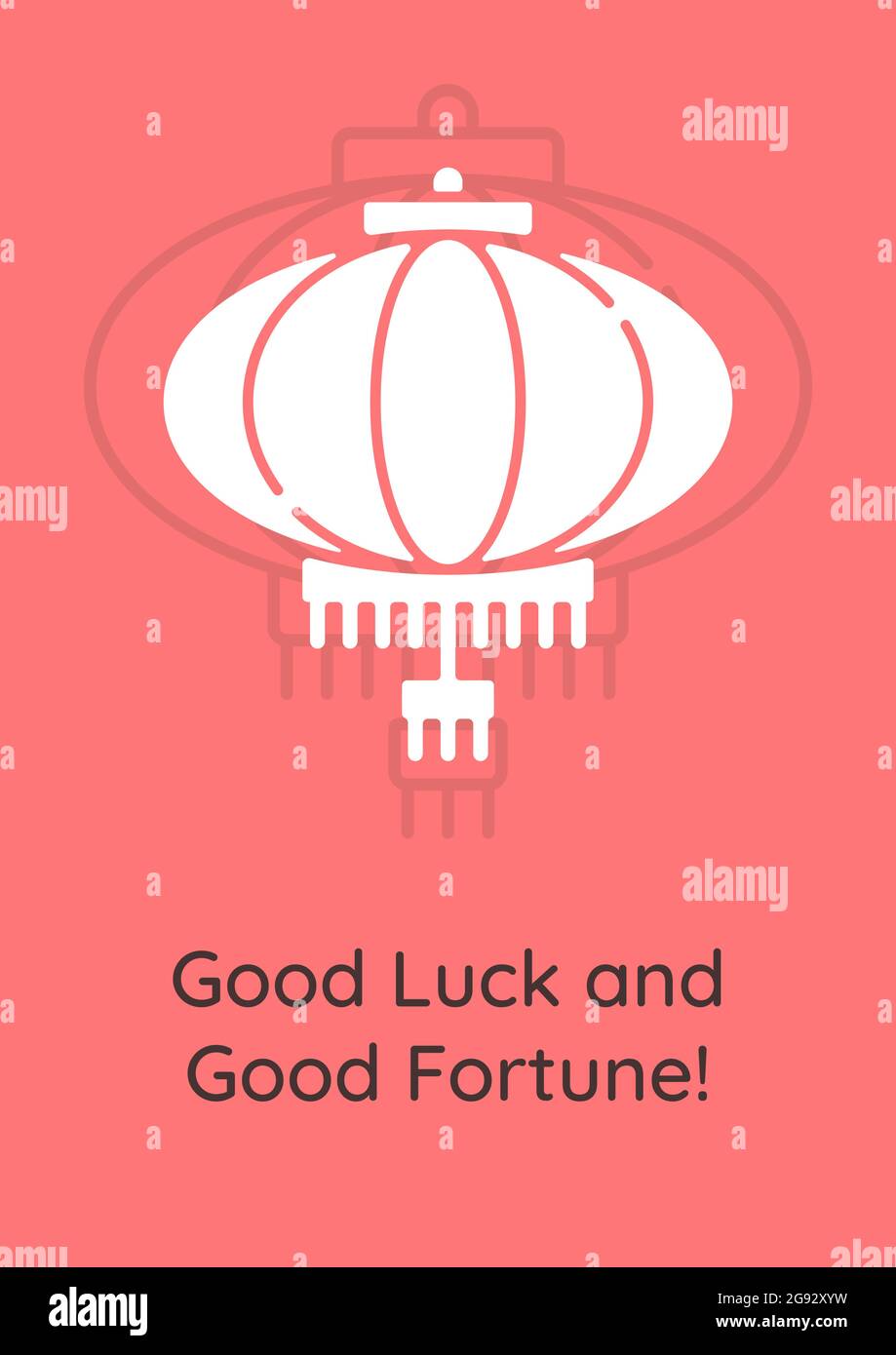 Good luck on chinese new year greeting card with glyph icon element