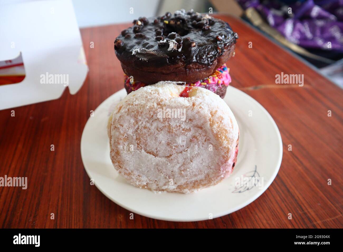 Glazed doughnuts Stock Photo