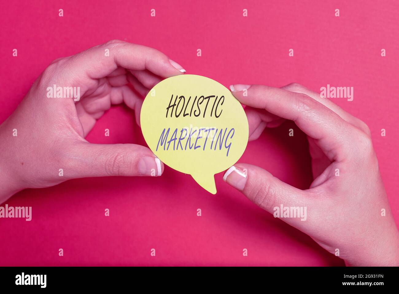 Text sign showing Holistic Marketing. Business showcase developed by thinking about the business as a whole Brainstorming Problems And Solutions Stock Photo
