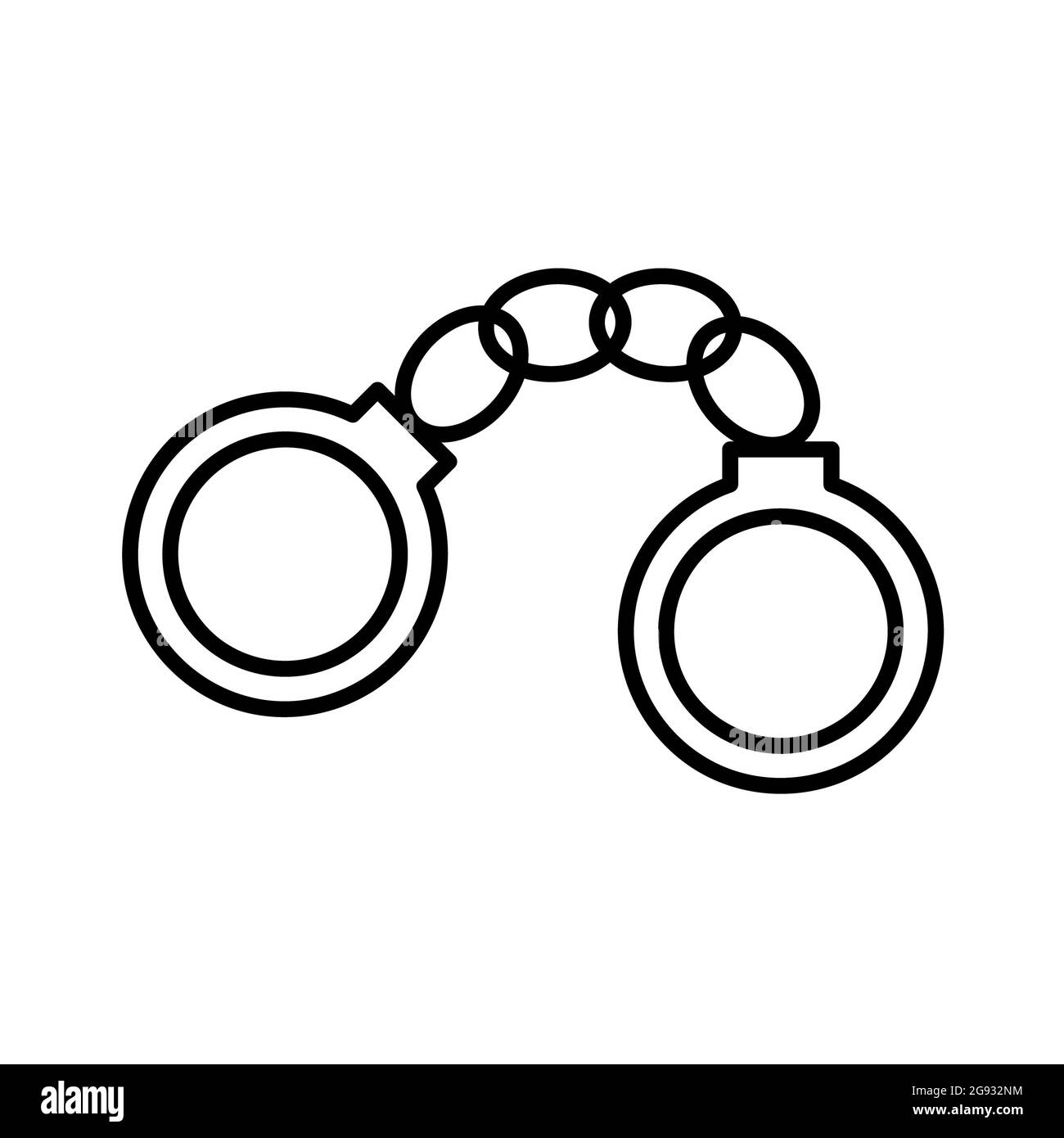 Handcuffs icon. Law pictogram for web. Line stroke. Isolated on white ...